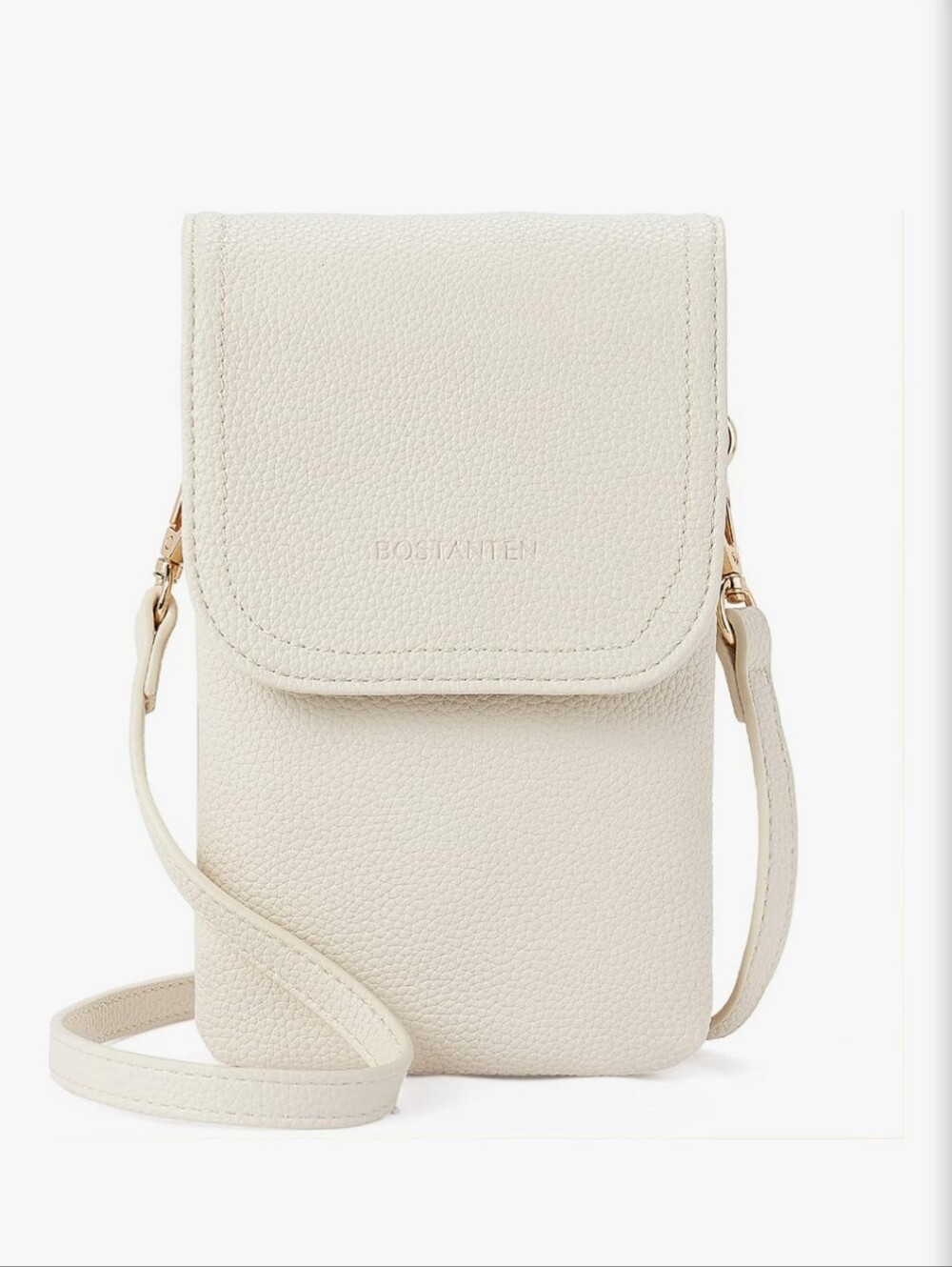 Bostanten Women's Crossbody Cell Phone Bag - Pebble Beige White